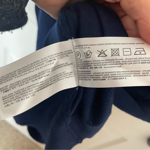 NEW Collars & Co Navy Blue Bellagio Buttonless Short Sleeve Merino Polo XL - Picture 7 of 7